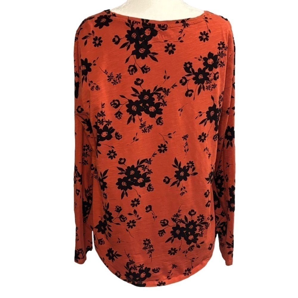 Joe Fresh Orange Floral Shirt - Size Large - Picture 4 of 6
